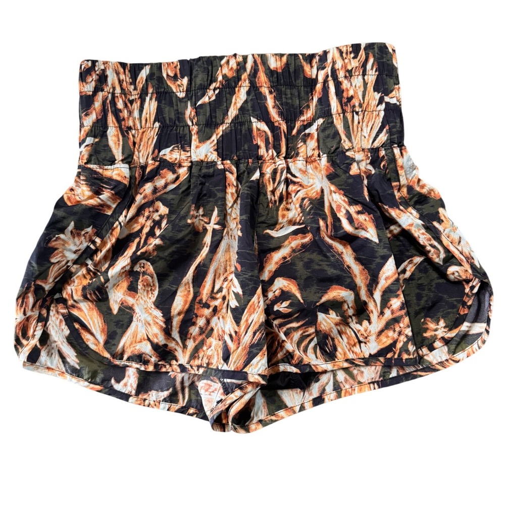 Free People Movement The Way Home Shorts Tropical‎ Floral High Waist Smocked M